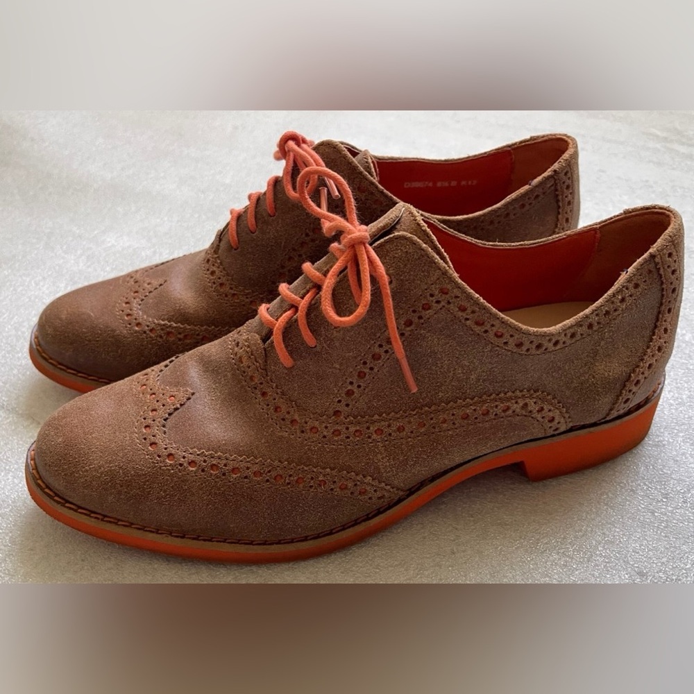 Cole Haan Brown Suede Lunar Grand Wingtip Oxford Lace-Up woman’s 7 - Picture 4 of 11